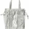 Balenciaga Silver Leather XS Bazaar Shopper (Authentic Pre-Owned) Women