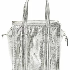 Balenciaga Silver Leather XS Bazaar Shopper (Authentic Pre-Owned) Women