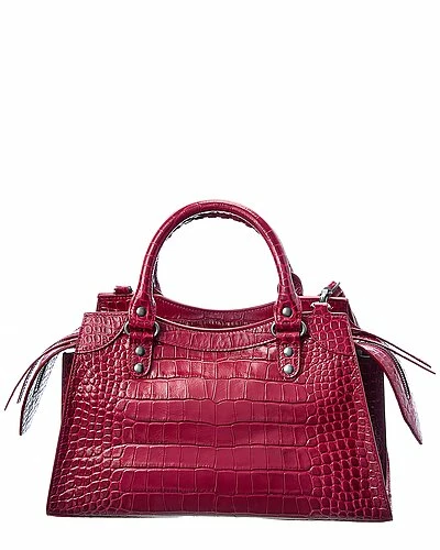 Balenciaga Small Croc-Embossed Leather Shoulder Bag Women 2 Balenciaga Small Croc-Embossed Leather Shoulder Bag Women - Image 2