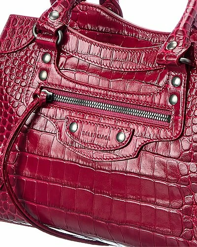 Balenciaga Small Croc-Embossed Leather Shoulder Bag Women 3 Balenciaga Small Croc-Embossed Leather Shoulder Bag Women - Image 3