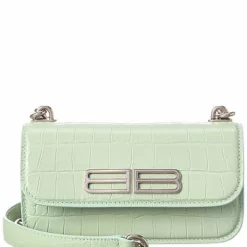 Balenciaga Gossip XS Croc-Embossed Leather Shoulder Bag Women
