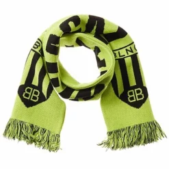 Balenciaga Logo Soccer Wool-Blend Scarf Women