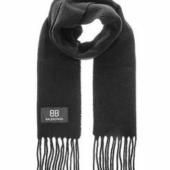Balenciaga Fringe Wool-Blend Scarf Women