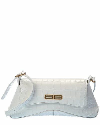 Balenciaga XX Small Croc-Embossed Leather Flap Bag Women 1 Balenciaga XX Small Croc-Embossed Leather Flap Bag Women