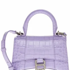 Balenciaga Hourglass XS Croc-Embossed Leather Top Handle Satchel Women