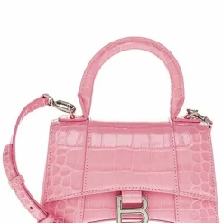 Balenciaga Hourglass XS Croc-Embossed Leather Top Handle Satchel Women