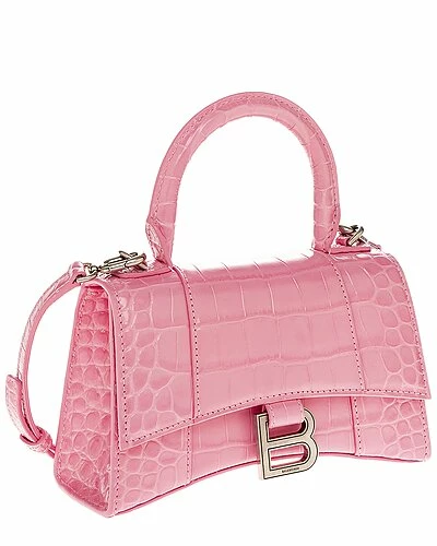 Balenciaga Hourglass XS Croc-Embossed Leather Top Handle Satchel Women 3 Balenciaga Hourglass XS Croc-Embossed Leather Top Handle Satchel Women - Image 3