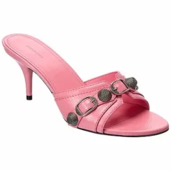 Balenciaga Cagole Leather Sandal Women