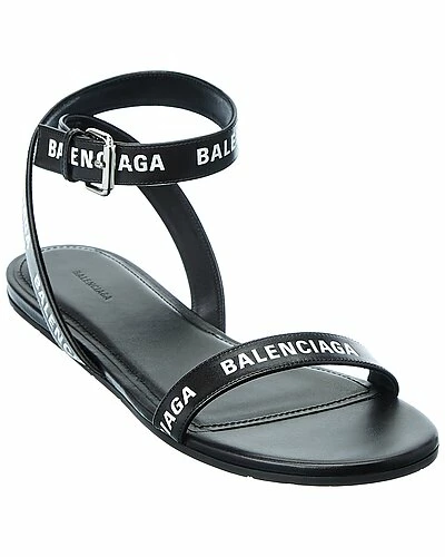 Balenciaga Round Leather Sandal Women Black 1 Balenciaga Round Leather Sandal Women Black